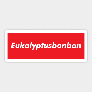 Eukalyptusbonbon﻿ (eucalyptus candy) in red text typography Sticker